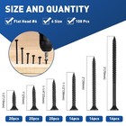 Drywall Screws Assortment Kit  Wood For Drywall 108 Pcs Coarse Black 