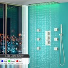 Thermostatic Shower Faucet Set 16 x32  Led Rain Shower Head Combo Massage System