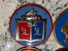 Vintage 1950 s Wheaties Cereal Premium Car Badge Emblem Lot  5  Metal Tin