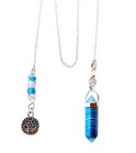 Blue Striped Agate Dowsing Pendulum     Peace Sign Charm     Ghost Hunting Tool
