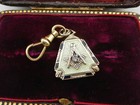 Vintage 9k Yellow Gold Enamel Masonic Free Mason Pendant Fob Gf Watch Clip