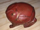 Japanese Antique Hand Carved Wooden Frog toad   box