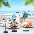 3 Pcs Summer Ocean Tabletop Decor Standing Sea Ocean  Blue  White