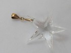 Lovely Simple Clear Crystal 1  Star Pendant W  10k Yellow Gold Bale C6