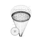 U s  Armed Forces 35  Vented Survival Parachute W o Shroud Lines - Cut Lines