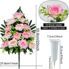 Artificial Cemetery Flowers  Memorial Rose Flowers Grave Decoration Flower Bo   