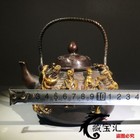 12cm Chinese Bronze Tea Pot Water Pot Wine Pot Decoration Collection
