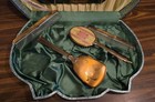 Antique 1920s Complete Pereline Vanity Dresser Set With Mirror Brushes And Combs