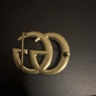 Gold Tone Double G Logo Belt Buckle  Metal  No Gemstones  Logo Shape