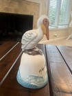 Vintage Key West Florida Pelican Figurine 5  Porcelain Bell Waves Souvenir