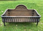 Antique Large Coal Cradle Fireplace Grate Fire Basket Fleur De Lis 29 75 w