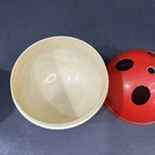 Vintage Red White Hard Plastic Yarn Holder String Organizer 1940s Era