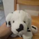 Russ Berrie Dot Dalmatian Dog Plush Stuffed Animal White Black Spots 5 Inches