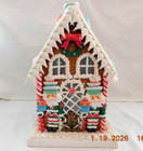 New 2025 Trimsetter Gingerbread House Light Up Led  macaroon House  13 4 tx8 7 w