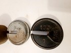 6 Vintage Cast Iron Platform Scale Hanger Round Slotted Balance Beam Weights