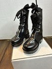 1 3 Sd Bjd Black Leather Doll Short Boots Combat Lace-up
