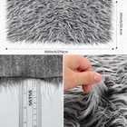 Tatuo 10x100  White Gray Faux Fur Fabric Craft Halloween Fluffy Fuzzy Fake