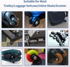 4 Pcs Luggage Wheels Replacement Set  Diameter 50mm Suitcase Pu Wheels  Abec-7 B