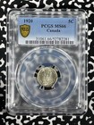 1920 Canada 5 Cents Pcgs Ms66 Lot g332 Silver  Gem Bu 