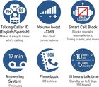 Panasonic Expandable Cordless Phone Answering Machine Call Block 2 Handset Black