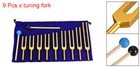9pcs Tuning Fork Set Aluminium Alloy For Instrument Treatment Yoga Sound Golden