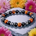 Tiger Eye Black Obsidian Hematite 10mm Beads Triple Protection Stretch Bracelet