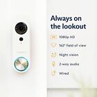 Simplisafe Video Doorbell Camera Smart Security Wi-fi Wired Camera White Ssdb3