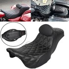 2-up Driver Passenger Seat   Rider Backrest Pad For Harley Electra Street Glide