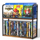 2-tier Dvd Storage Rack Organizer With Display Shelf  Holds 56 Dvds  Retro Stand