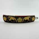 Spanish Damascene Hair Barrette Gold Oxidized Metal Steel Or Iron