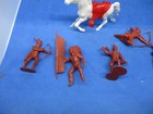 Vintage 1960s Marx Fort Apache Play Set Brown Plastic Indians Lot Of 7   Horse