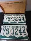 1965 Colorado License Plate Pair 