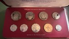 1977 Republic Of Malta Decimal Proof 9 Coin Set Franklin Mint