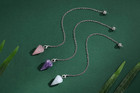 3 Pcs Crystal Pendulums Set For Divination Dowsing Natural Amethyst Rose Quartz