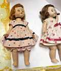 Old Vintage Red Brunette Madame Alexander Alexander Kins Dolls W Dress Lot