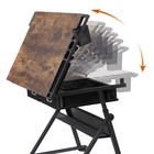 Height Adjustable Drafting Table Drawing Artist Craft Desk W stool Outlet Retro