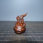 Antique Boxwood Carving Handwork Art Chinese Fish Transforming Dragon Sculpture