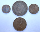 Foreign Coins - Uk  Lot Of 4 Coins  Cool Coppers  Half  Large  New   2-penny  77