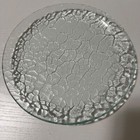 Vintage Textured Glass Plates Set Of 4 Round Clear Small Salad Plates