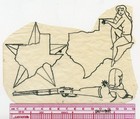 Original Vintage Antique Tex Rowe Texas Gun Cowboy Tattoo Ink Flash Sketch 5x6