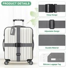 4-sets Luggage Straps Tsa Approved Suitcase Tags Set  gray 