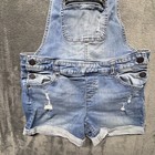 Justice  Girls Overalls Short  Bib Style Size 14 Jeans Blue Cotton