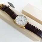 Bulova Classic Men Wilton White Dial Brown Leather 97b169 Chronograph Watch 46mm