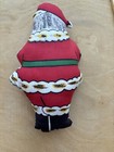 Vintage Handmade Stuffed Santa Claus 8 Inch Fabric Christmas Holiday Decoration