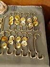 Large Mix Lot Asst  3 Antique Cabinet Door Drawer Pulls Brass Mid Cent Free Ship