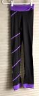 Karisma Italy Child Medium Cm Black Purple Figure Skating Pants Top Set Stoned