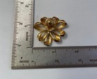 Vintage Avon Ribbon Sparkle Gold Tone Bow Brooch Clear Rhinestone Pin