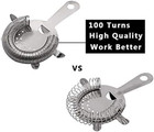 Hawthorne Stainless Steel Cocktail Strainer With 4 Prongs And 100 Wire Spring