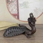 China Vintage Incense Burner Money Dragon Turtle Statue Home Tea Pet Ornament