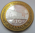 Limited Ed Ten Dollar Gaming Token  999 Fine Silver Las Vegas Nv  maxim 